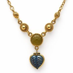 HOMEMADE BY MOI | Elegant Vintage Gold-Tone Heart Locket Pendant Necklace